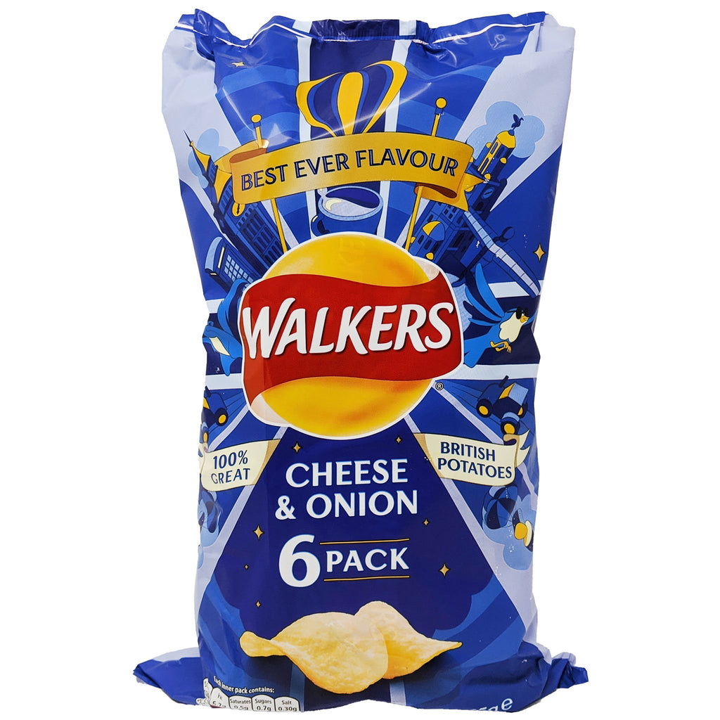 Walker's Cheese & Onion 6 Pack (6 x 25g) - Blighty's British Store