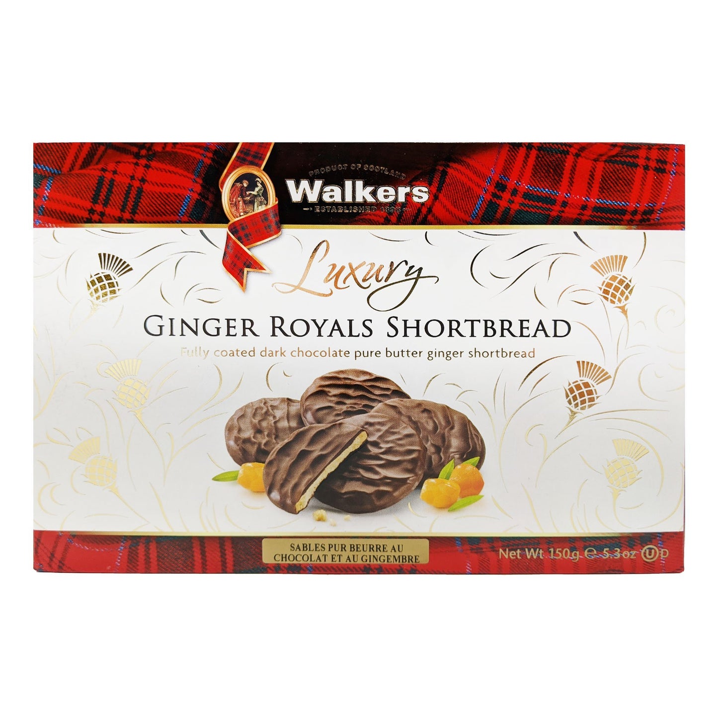 Walker's Luxury Ginger Royals Shortbread 150g - Blighty's British Store