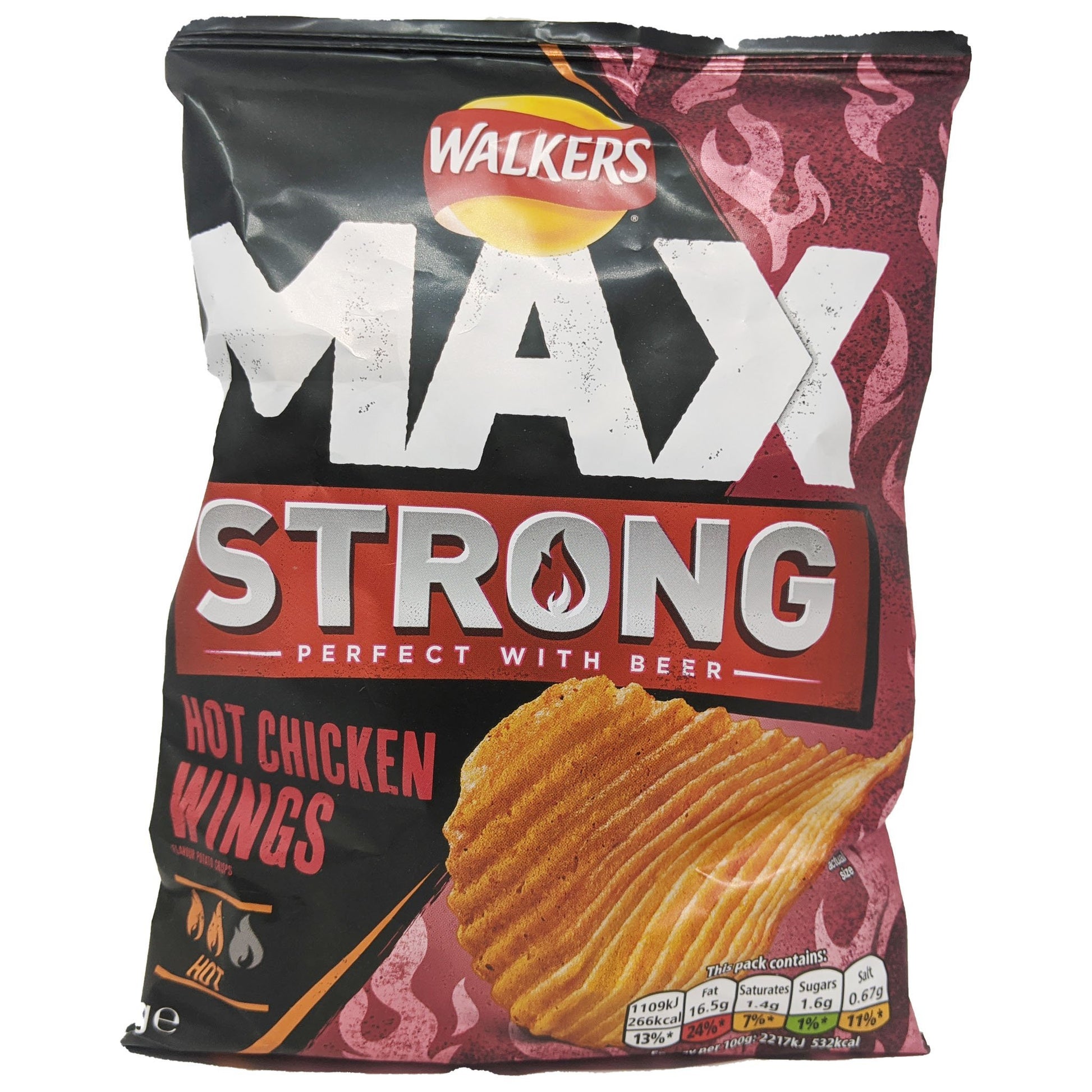 Walker's Max Strong Hot Chicken Wings 50g - Blighty's British Store