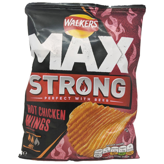 Walker's Max Strong Hot Chicken Wings 50g - Blighty's British Store