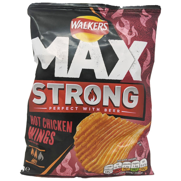 Walker's Max Strong Hot Chicken Wings 50g - Blighty's British Store