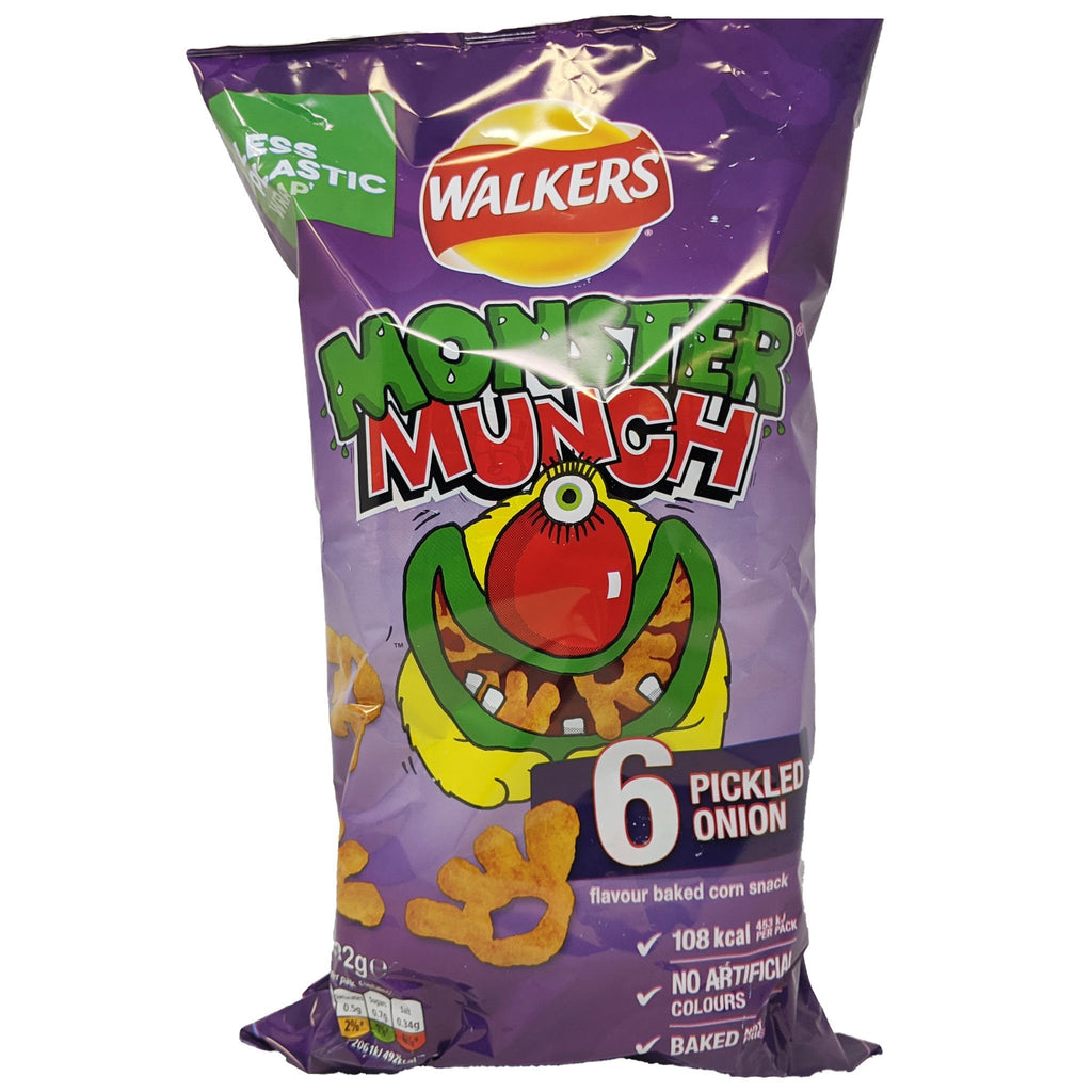 Walker's Monster Munch Pickled Onion 6 Pack (6 x 22g) - Blighty's British Store