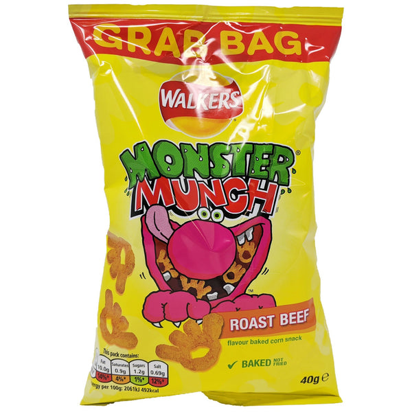 Walker's Monster Munch Roast Beef Grab Bag 40g - Blighty's British Store
