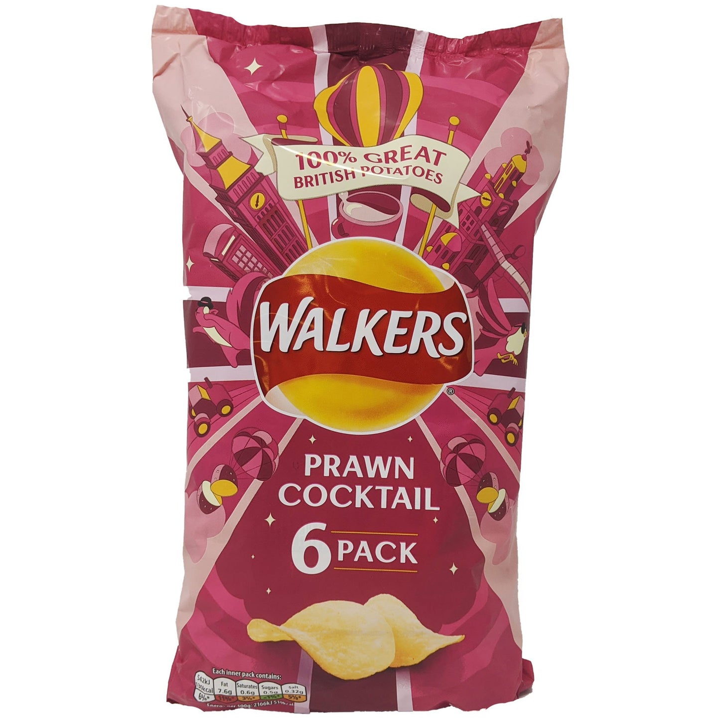 Walker's Prawn Cocktail 6 Pack (6 x 25g) - Blighty's British Store