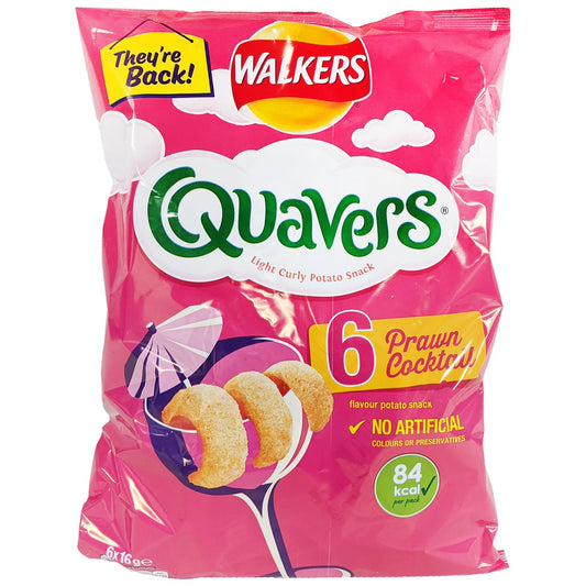Walker's Quavers Prawn Cocktail 6 Pack (6 x 16g) - Blighty's British Store