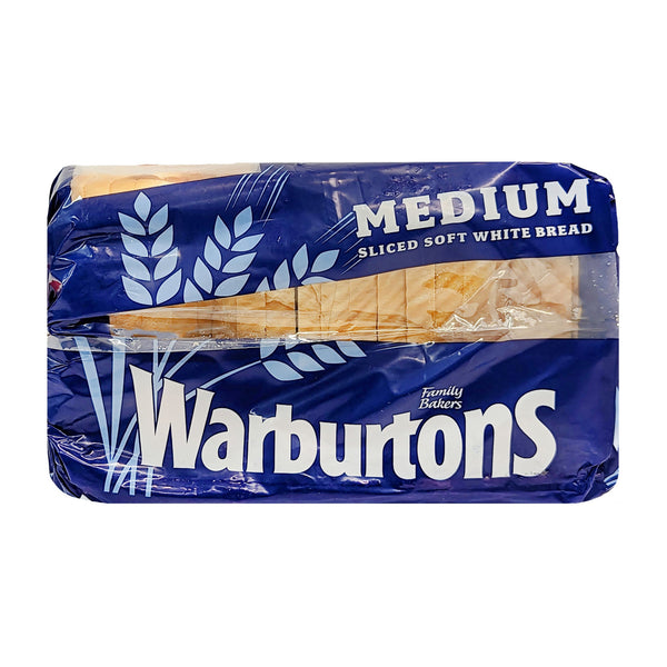 Warburtons Medium Sliced White Bread 800g - Blighty's British Store