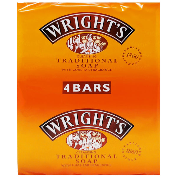 Wright's Traditional Soap With Coal Tar Fragrance 4 Pack (4 x 125g) - Blighty's British Store